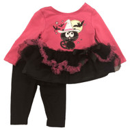 Marmellata Infant Girls Kitty Cat Halloween Outfit Shirt & Pants Set