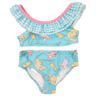 Infant Toddler Girls Care Bears Blue 2pc Two Piece Bikini Swimsuit