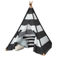 Kids Play Teepee Tent Black & White Striped Playhouse