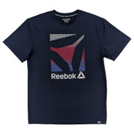 Reebok Mens Navy Blue Short Sleeve Performance Graphic Tee Shirt