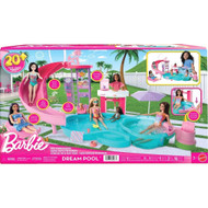Barbie Dream Pool Playset with Slide & Bubbling Hot Tub, 20+ Accessories & Pet