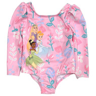 Disney Princess Infant Girls Pink 1 Piece Long Sleeve Swim Suit Swimming