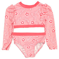 Barbie Toddler Girls 2pc Long Sleeve Pink Bikini Swimsuit Swimming