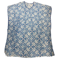 Womens Blue & White Floral Print Caftan Nighty Nightgown Night Gown