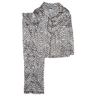 The Boudoir Women's Brown Leopard Print Button Front Pajamas Sleep Set