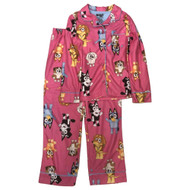 Girls Pink Flannel Bluey Pajamas Sleep Set