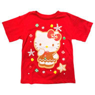 Hello Kitty Girls Red Gingerbread Land Holiday Tee Shirt T-Shirt