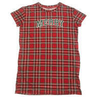 Womens Red Christmas Plaid Holiday Nightgown Sleepshirt