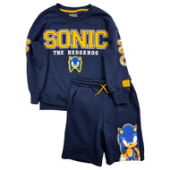 Sonic Boys Blue Long Sleeve Sweatshirt & Blue Sweat Shorts Set