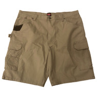 Wrangler Workwear Mens Tan Relaxed Fit Flex Ranger Shorts 10" Inseam