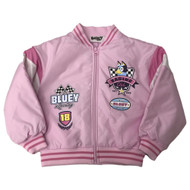 Girls Pink Bluey Bomber Jacket Coat