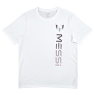 Messi Mens Bright White Lionel Messi Short Sleeve Graphic Tee Shirt