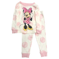 Disney Infant & Toddler Girls Pink Polka Dot Minnie Mouse Pajamas Sleep Set