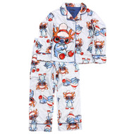 Girls Blue Flannel Disney Stitch Christmas Pajamas Sleep Set