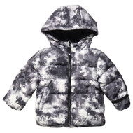 Infant & Toddler Boys Black & White Camo Puffer Jacket Hooded Coat