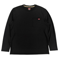 Wrangler Workwear Mens Black Long Sleeve Performance Pen Pocket Tee