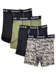 Boys 4-Pack Reebok Performance Athletic Stretch Underwear Boxer Briefs