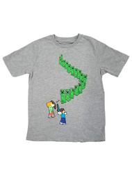 Minecraft Boys Gray Creeper Tee Shirt Video Gamer T-Shirt