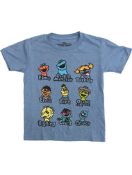 Sesame Street Boys Gray Short Sleeve Elmo Cookie Monster T-Shirt Tee