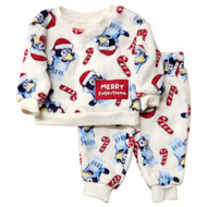Infant & Toddler Boys Off White Bluey Christmas Sweater & Pants Outfit