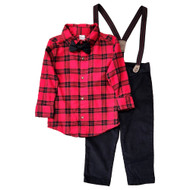 Carters Toddler Boys Red Plaid Flannel Shirt & Corduroy Pants Outfit Set