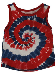 Toddler Boys Patriotic Red White & Blue tie-die 4th of July Tank Shirt
