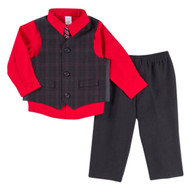 George Infant & Toddler Boys 4P Holiday Dress Up Set Vest Shirt Tie & Pants