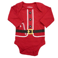 Holiday Time Infant Boys Red Santa Claus Creeper Christmas Bodysuit