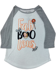 Girls JoJo Baseball T-Shirt 3/4 Sleeve Fab Boo Lous Halloween Top