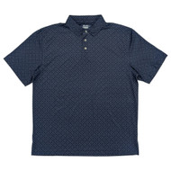 Ben Hogan Mens Blue Neat Short Sleeve Performance Golf Polo Shirt
