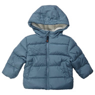 Infant & Toddler Boys Blue & Cream Puffer Jacket Hooded Coat