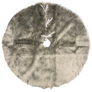 Plush Gray Holiday Christmas Tree Skirt 42" to 54" Diameter