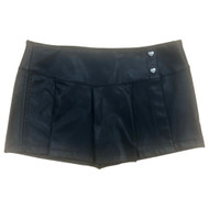 Celebrity Pink Womens Pleated Black Faux Leather Skort Skirt