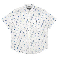 U.S. Polo Assn. Mens White Isle Print Button-Down Woven Shirt