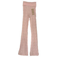 Womens (Junior's) Pink Wide Leg Wicked Cable Knit Sweat Pants Sweats