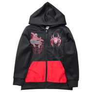 Boys Black & Red Spider-Man Spiderman Zip Up Hoodie Hooded Sweatshirt