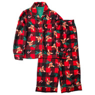 Boys Red Rudolph The Red Nosed Reindeer Flannel Christmas Pajama Sleep Set