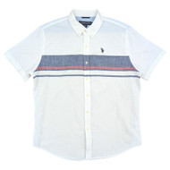 U.S. Polo Assn. Mens Optic White Short Sleeve Button-Down Shirt