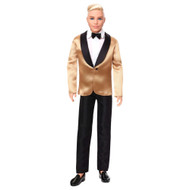 Barbie Signature 2025 Holiday Ken Fashion Doll with Blonde Hair & Golden Jacket