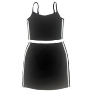 Womens Sporty Black & White Athletic Skirt & Sports Bra Set