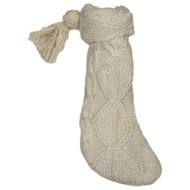 White Cable Knit Christmas Stocking