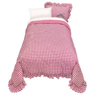 Wicked For Good x Katie Kime Pink Checkered Comforter Set with Sham, Twin Bed