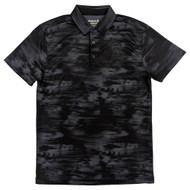 Reebok Mens Black Print Short Sleeve Performance Polo Shirt Small