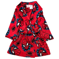 Marvel Toddler Boys Plush Red Fleece Spider-Man Bathrobe Bath Robe