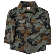 Infant & Toddler Boys Camo Button Front Long Sleeved Shacket Shirt