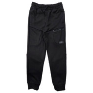 Boys Black Jogger Elastic Ankle Athletic Sweatpants With Zipper Pocket