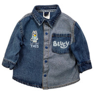 Infant & Toddler Boys Bluey Long Sleeved Denim Shacket Shirt Jacket