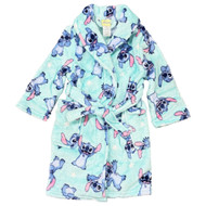 Disney Girls Plush Turquoise Blue Fleece Stitch Bath Robe House Coat 4