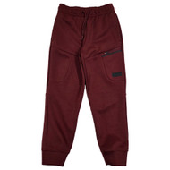 Boys Russet Jogger Elastic Ankle Athletic Sweatpants With Zipper Pocket