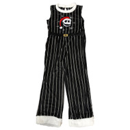 Womens Striped Nightmare Before Christmas Holiday Overalls Jumpsuit